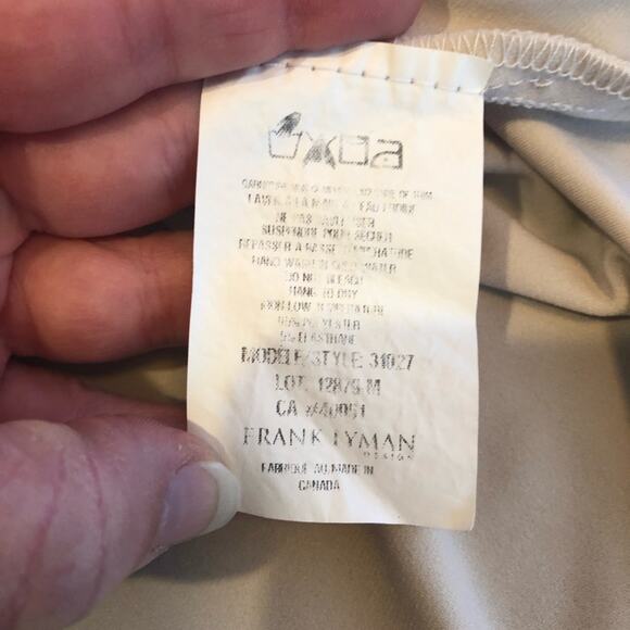 Frank Lyman Design cream ivory bone open front batwing sleeve cardigan size 10 - Picture 7 of 10